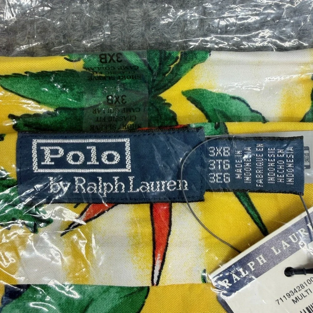 New Polo Ralph Lauren Men's Hawaiian Camp Shirt 3XB Yellow Tropical $168